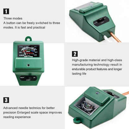 SONKIR Soil pH Meter, MS02 3-in-1 Soil Moisture/Light/pH Tester Gardening Tool Kits for Plant Care