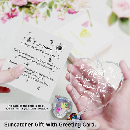 Crystal Suncatcher for Mom, Birthday Gifts from Daughter Son, Personalized Mother's Day Christmas