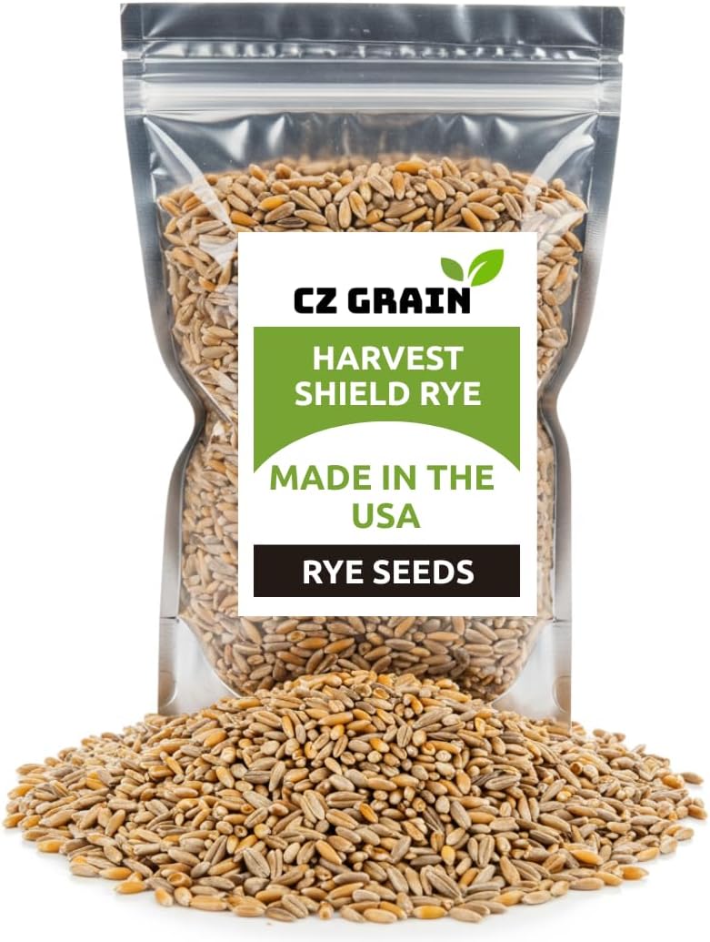 Rye Grain Seeds – 15 lbs – Open-Pollinated Cover Crop and Forage Mix for Soil Improvement, Erosion