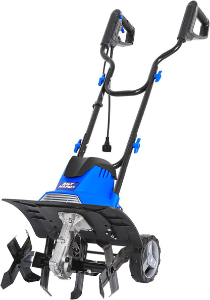BILT HARD Electric Tiller Cultivator 14 inch, 10 Amp 4 Steel Tines Corded Tiller for Gardening with