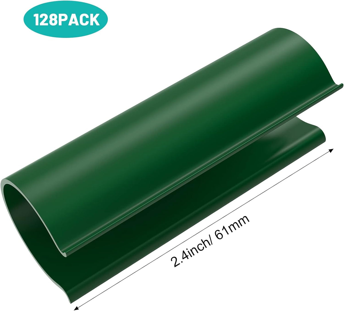 Jetec 128 Pieces PVC Pipe Clips Covers 2.4 Inches Long Greenhouse Clamps for Netting for