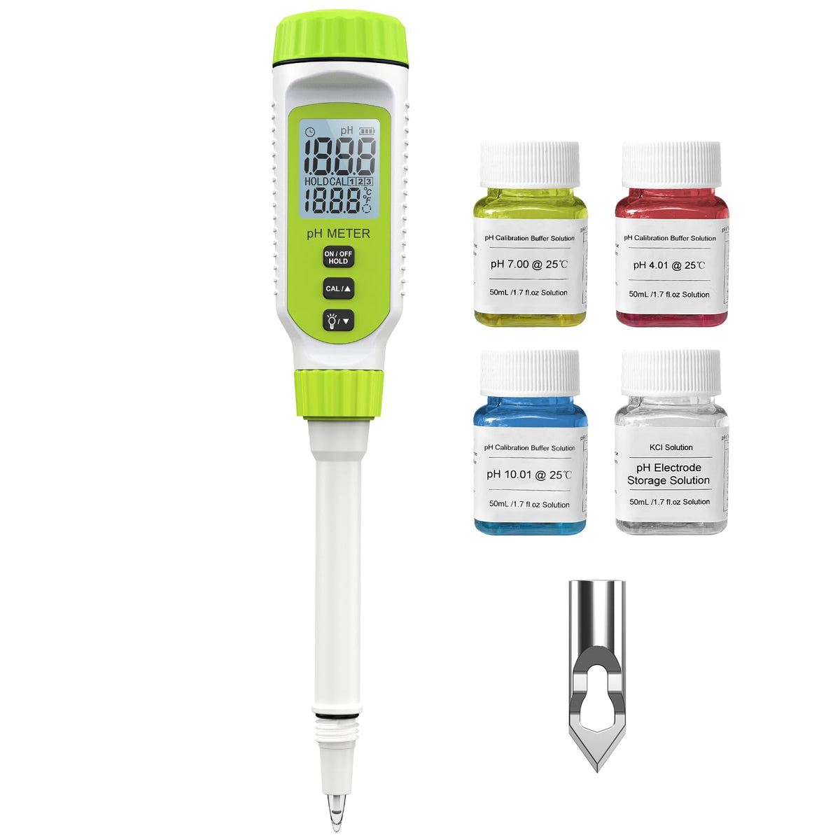 Tadeto Multifunctional Digital pH Meter for Food, High Precision Garden Soil pH Test Kit with LCD