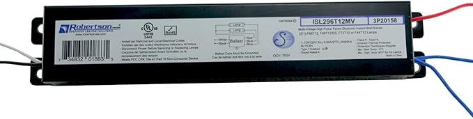 Robertson ISL296T12MV Ballast (3P20158) – 1 or 2 Lamp F96T12 (96W) Fluorescent Electronic Ballast