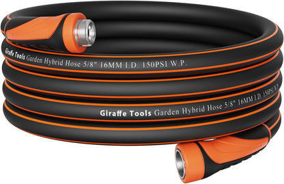 Giraffe Tools Garden Hose 25ft x 5/8", Water Hose Heavy Duty, Flexible, Lightweight Hybrid Hose