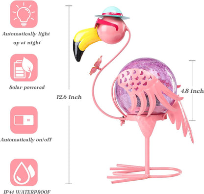 MUMTOP Flamingo Solar Lights Outdoor, Decorative Waterproof LED Solar Lanterns for Patio Garden