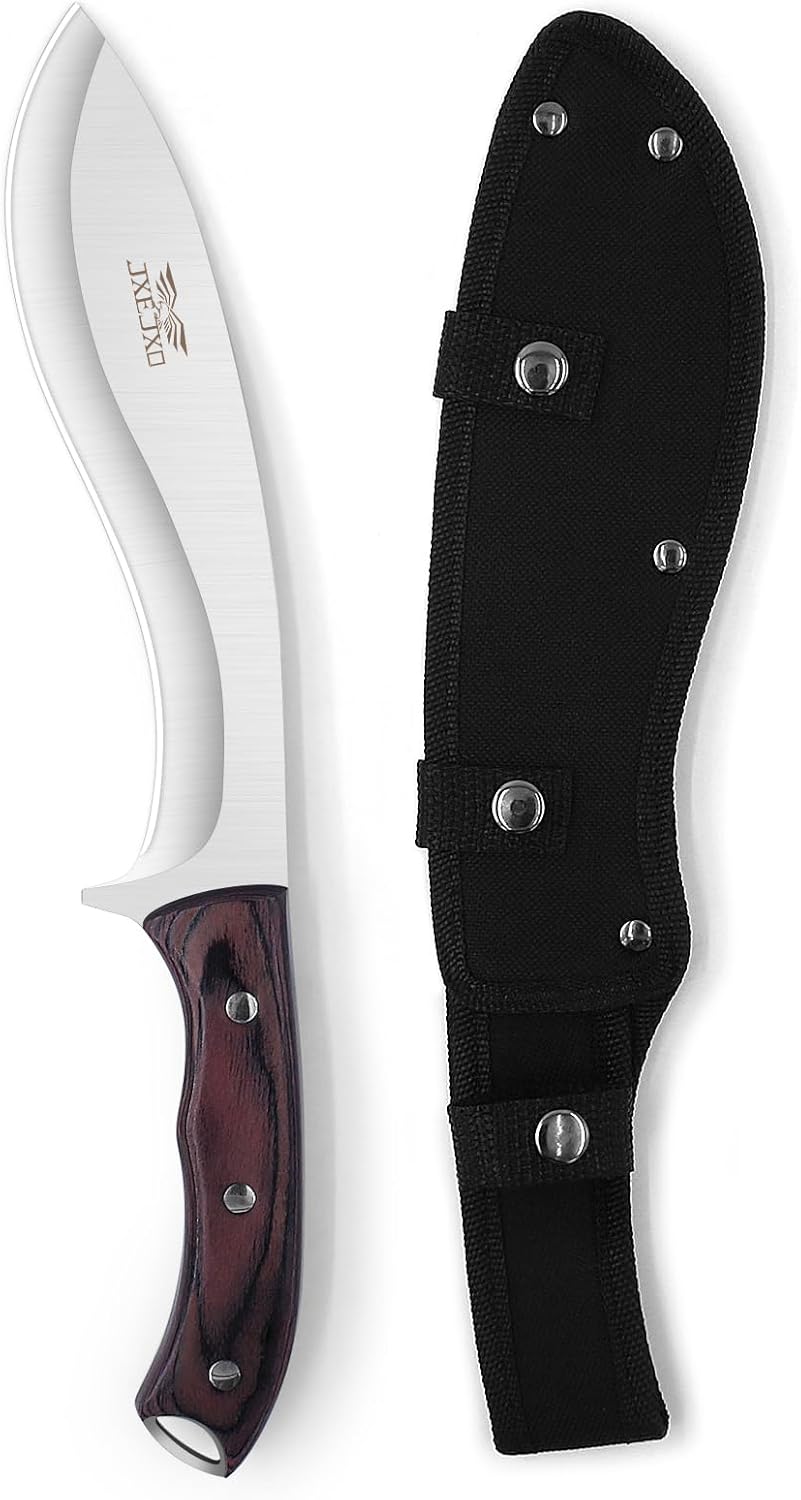 JXE JXO 13.2" Machete, Full Tang Machete for Cutting Trees Heavy Duty, 1065 High Manganese Steel