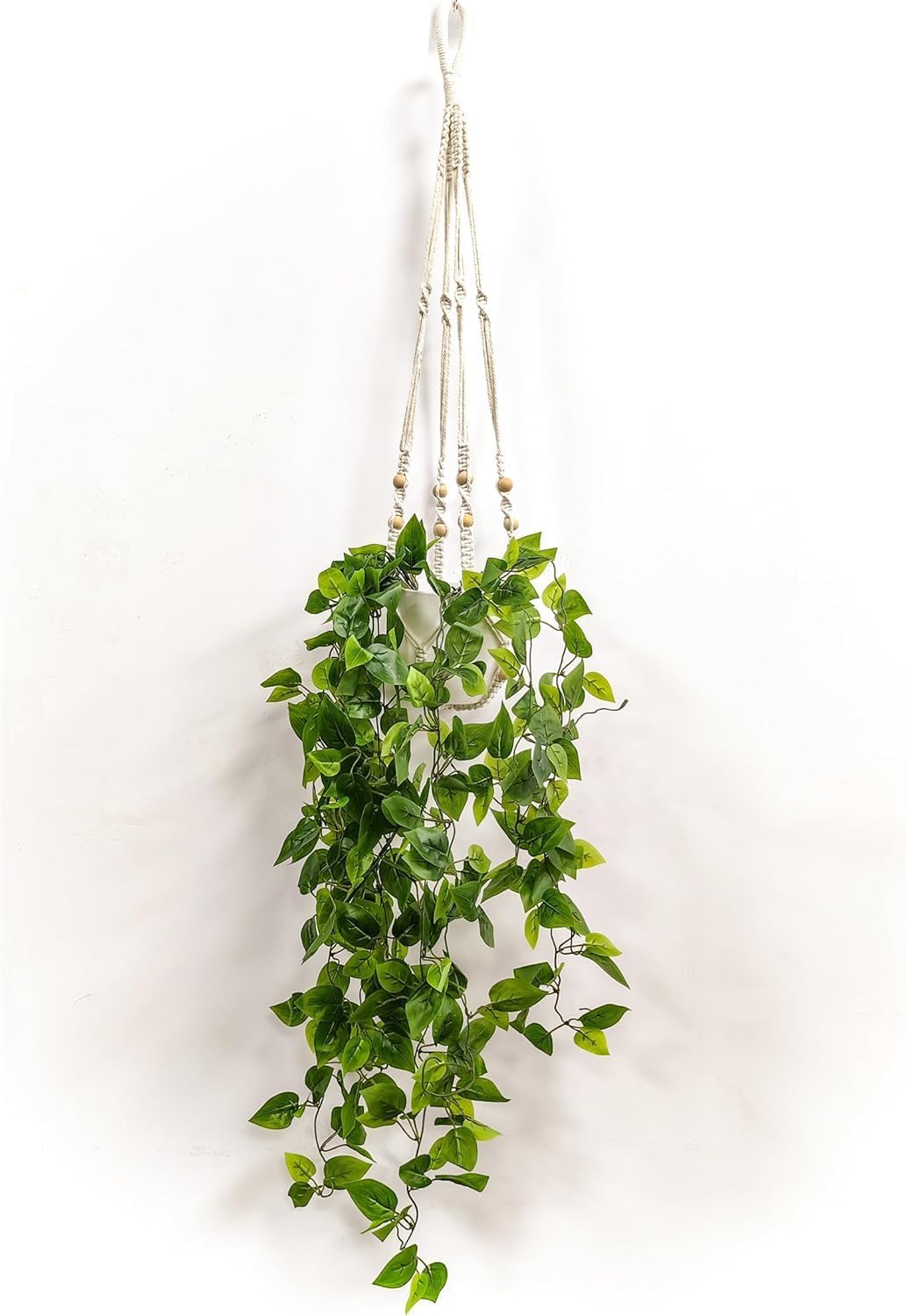 Fake Hanging Plants Artificial Plants for Home Decor Macrame Plant Hanger with Fake Vines Faux