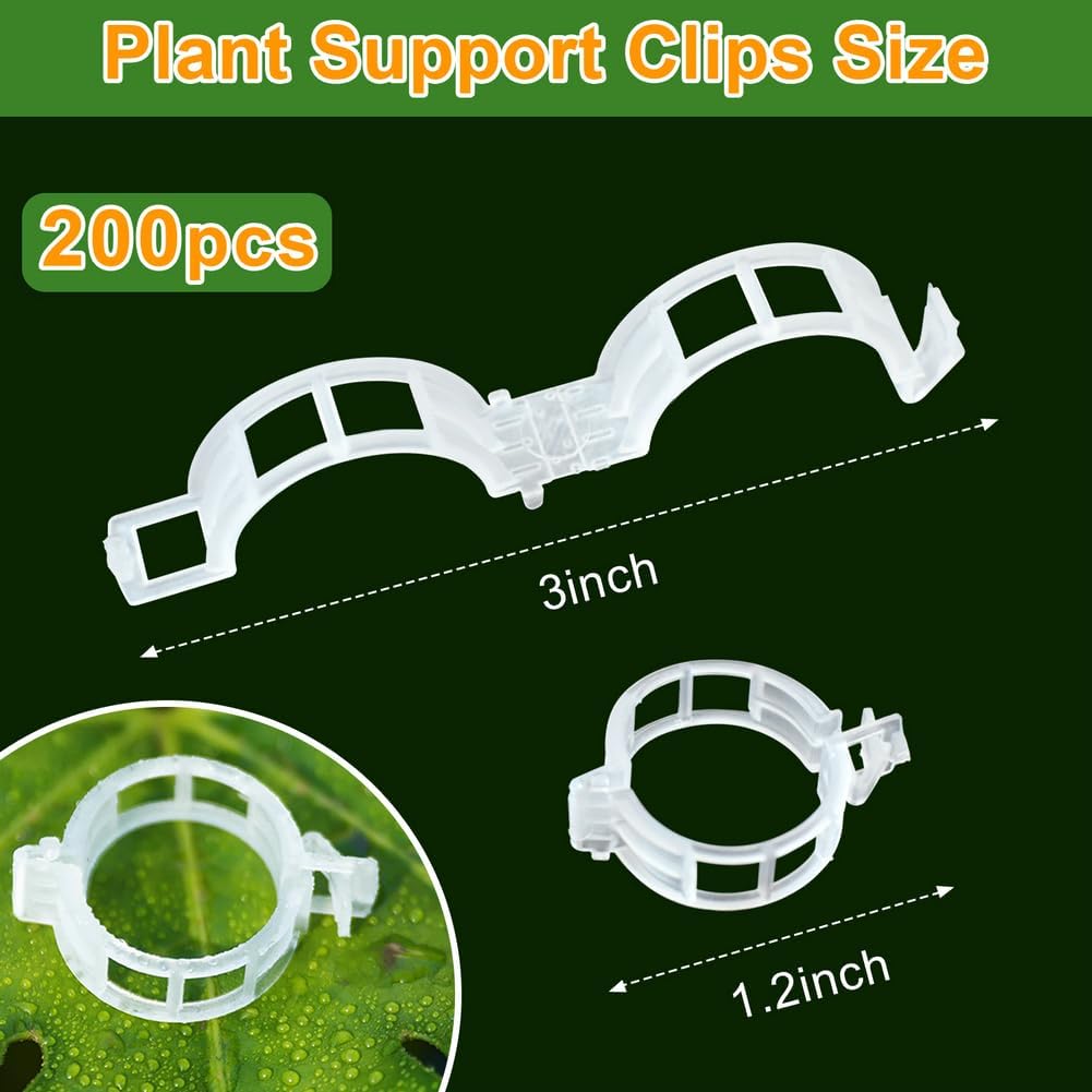 200 Pcs Plant Support Garden Clips, Tomato Clips, Crop Clips for Vine Vegetables, Fixing Tomato