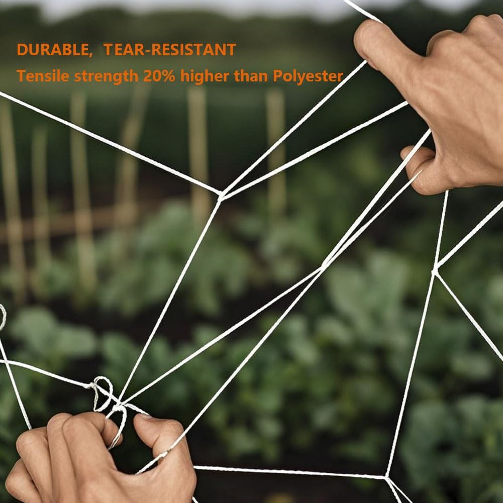 Nylon Trellis Netting Roll 5 x 750 ft, 6 Inch Soft Mesh, Heavy Duty Reinforced Garden Plant Support