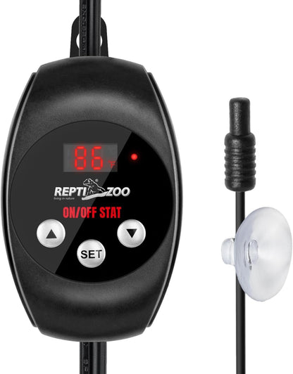 REPTI ZOO Reptile Thermostat Wide Range Temperature Controller Reptile Heat Pad Digital Thermostat