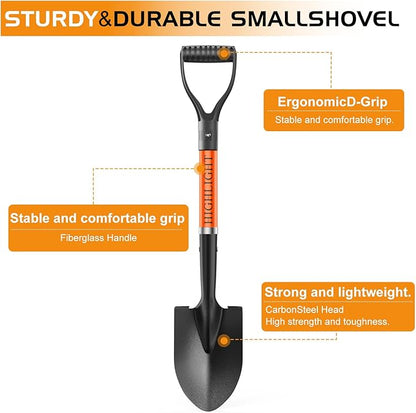 HIGHLIGHT Small Shovels,Gardening Shovel for Digging, Mini Kids Shovel, Length 28 Inches, D Handle