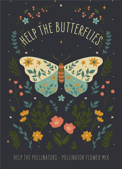 Bentley Pollinator Wildflower Mix, 25 Non-GMO Non-Coated Packets for Garden Planting, Help