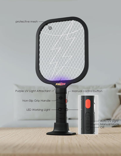 Electric Fly Swatter Racket, Mosquito Zapper Racket, Fly Zapper for Indoor and Outdoor, Flying Bug