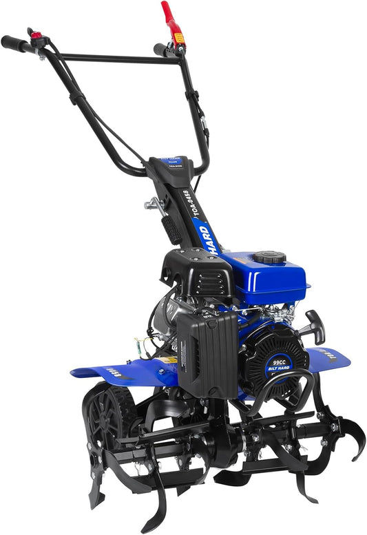 BILT HARD 24'' 99cc 4-Cycle Gas Tiller Cultivator, Variable Width Front Rotating Tines Tiller