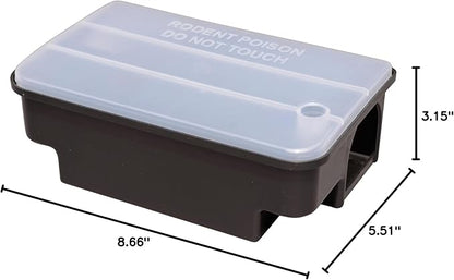 Köder-Discount Mouse & Rat Trap (Bait Not Included) – 4 Lockable Rat Bait Stations with Clear Lid &