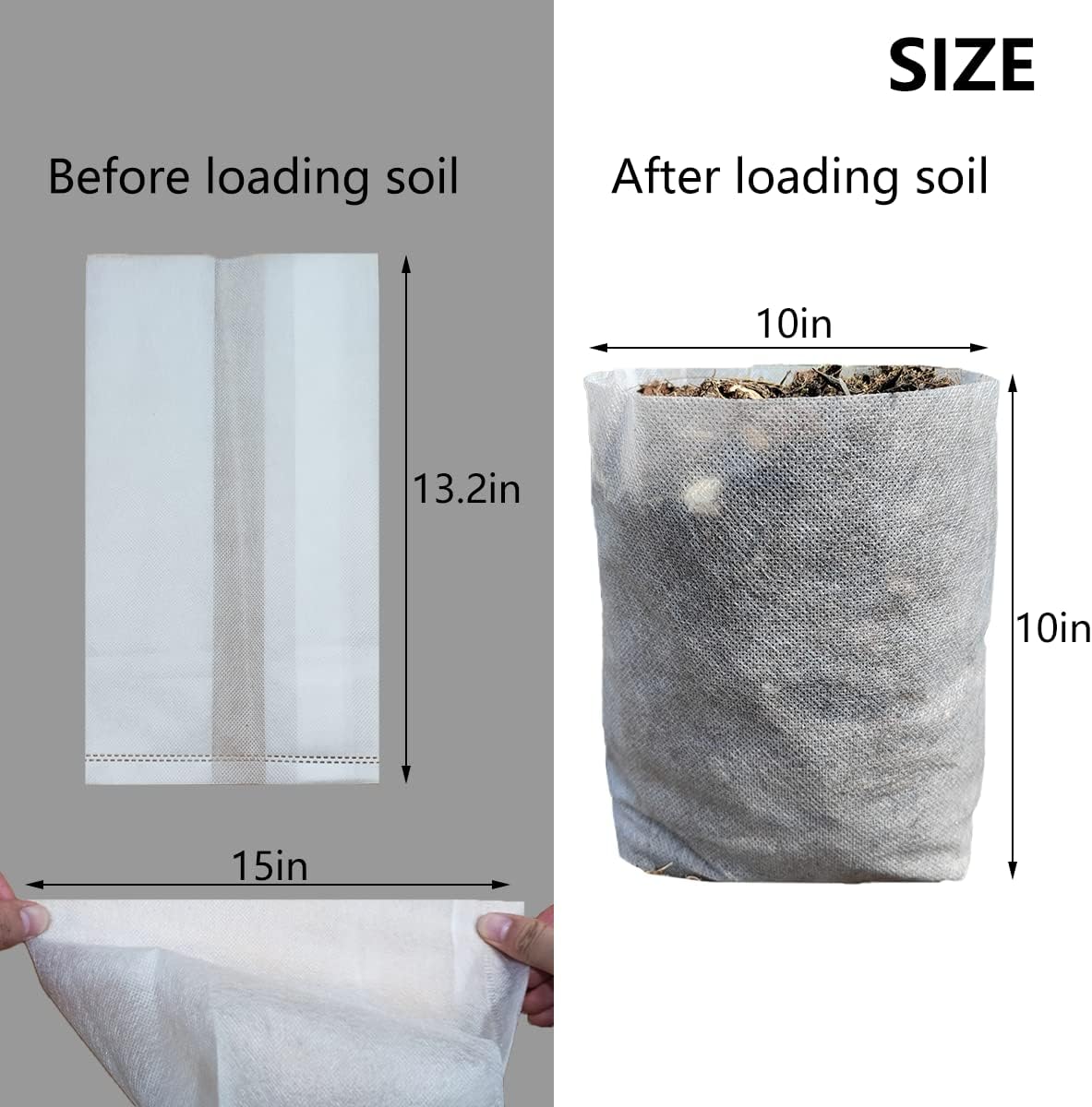 Belit Large Non-Woven Plant Nursery Bags, 25 Pcs Grow Bags Seedling Pots Container for