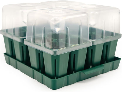Vego garden Seedling Suite Products, 4 Pack Jumbo Seedling Trays with Seedling Tray Lids and 10" x