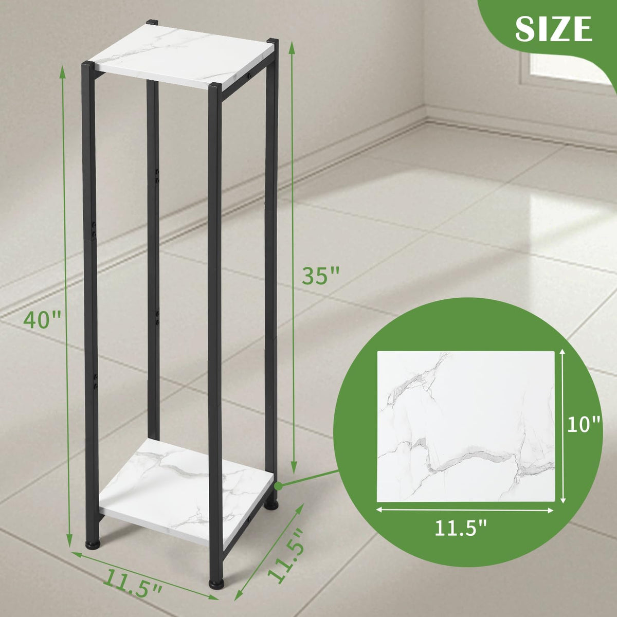 Extra Tall Plant Stand Indoor,40 Inch Plant Stands,2 Tier Metal Plant Stand with Heavy Duty