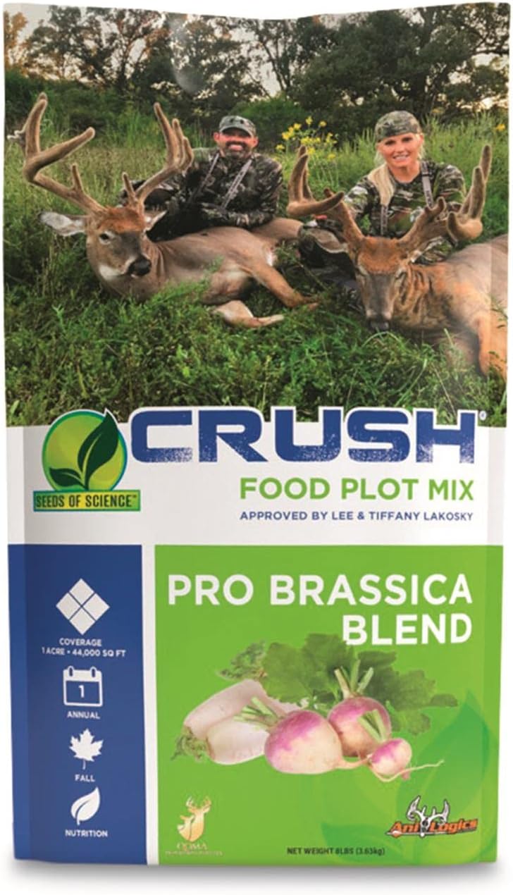 Crush Pro Brassica Blend - Fall Deer Food Plot Seed - Fast-Growing Brassicas for Heavy Graze