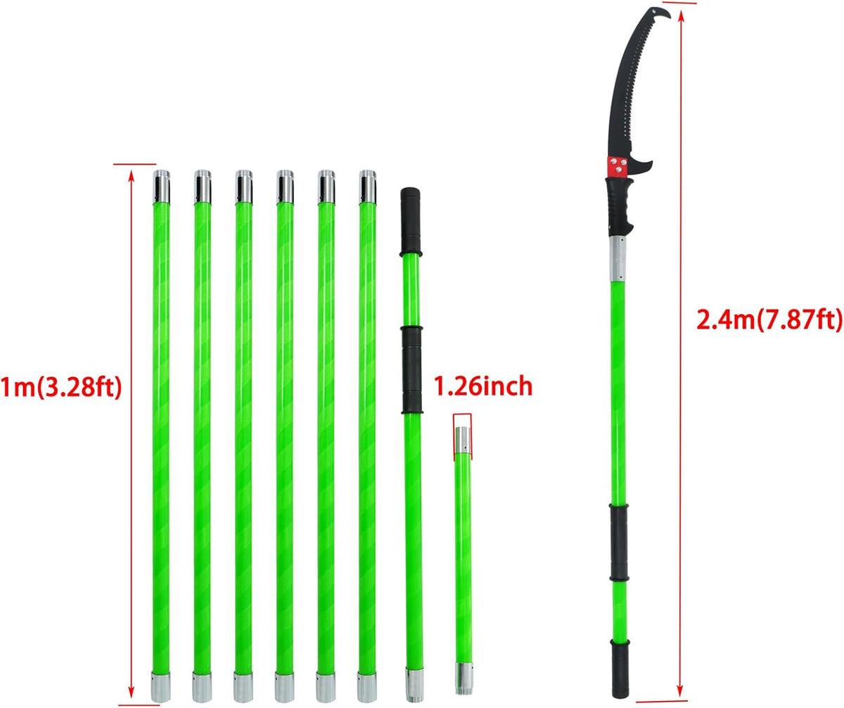 findmall 27ft Manual Pole Saw Extendable Tree Pruner Sharp Steel Blade High Branches Trimming for
