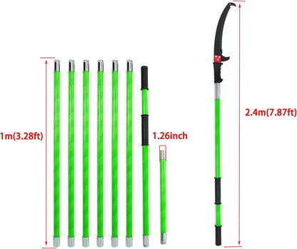 findmall 27ft Manual Pole Saw Extendable Tree Pruner Sharp Steel Blade High Branches Trimming for