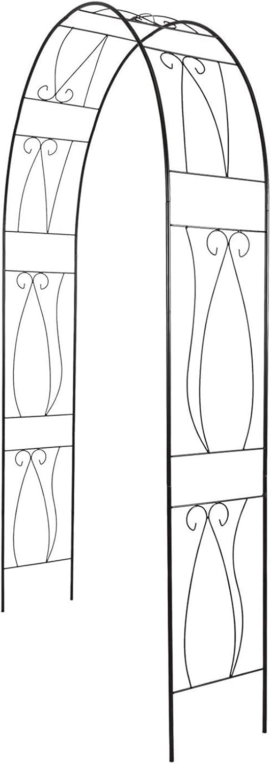 Metal Garden Arbor - 7'7"H x 3'11"W Outdoor Steel Arch Pergola Arbor for Climbing Plants Wedding