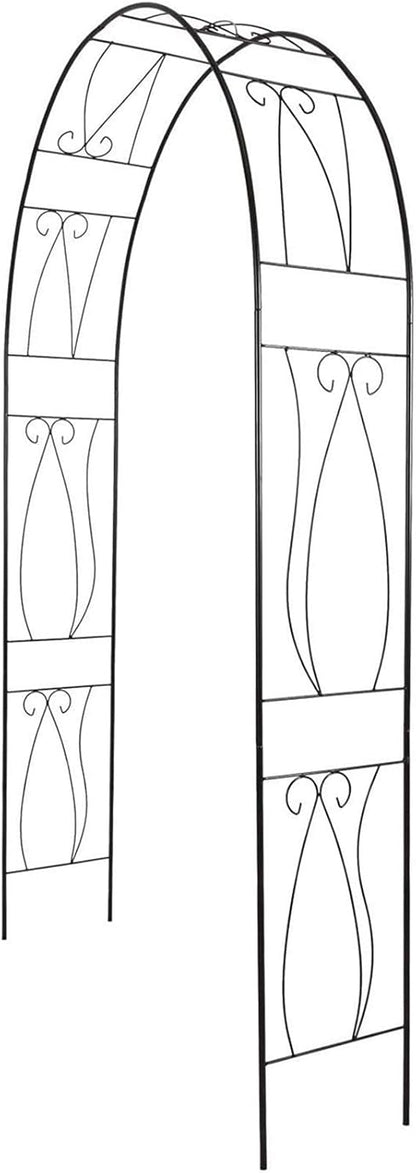 Metal Garden Arbor - 7'7"H x 3'11"W Outdoor Steel Arch Pergola Arbor for Climbing Plants Wedding