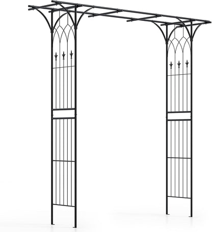Giantex Garden Arbor Wedding Arch for Ceremony Party, Metal Trellis Archway for Climbing Plants