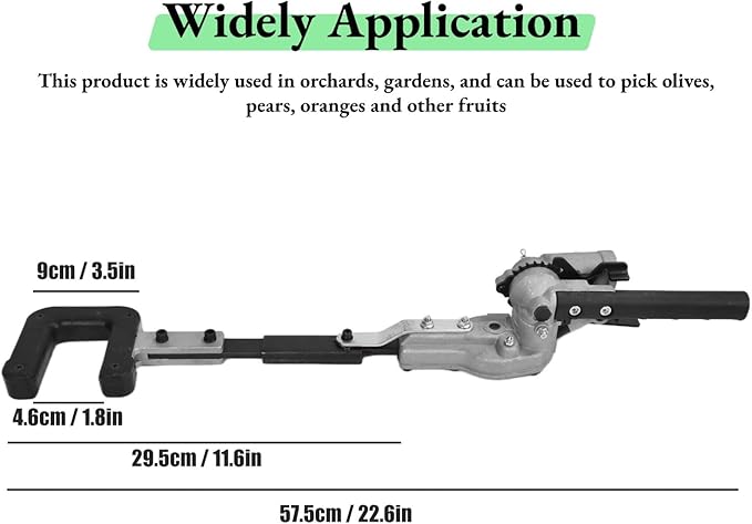 26mm Aluminium Alloy Fruit Picker Head, Olive Harvester Head, 9 Teeth Waste Picker Garden Grab
