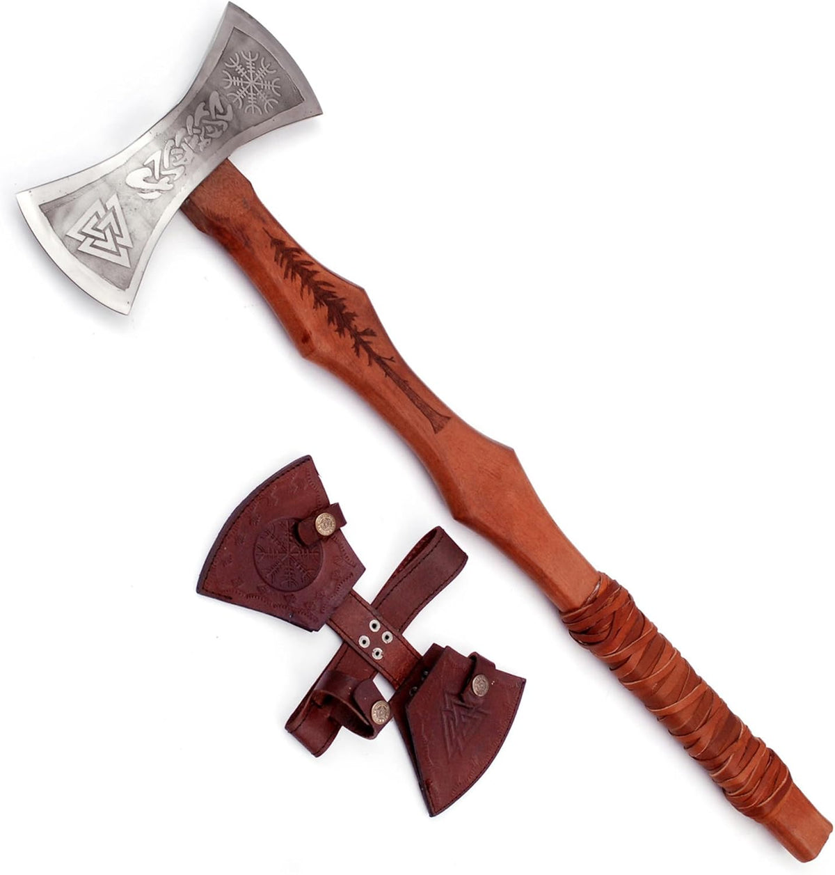 Armory Replicas™ Viking Raider Double Bitted War Axe - Hand Crafted Tempered Carbon Steel Norse