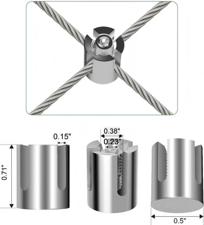 40 Pack Wall Trellis Wire Clamps & Cross Cable Clamps, T316 Stainless Steel Heavy Duty (0.5" OD)