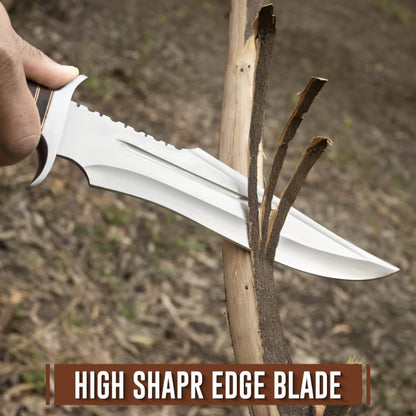 17 Inch D2 Large Bowie Knife with Sheath, Fixed Blade Hunting Knife, used for Bushcraft, Outdoor