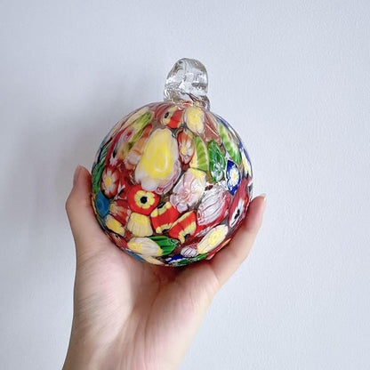 Yao Yuan 4 Inch Garden Hanging Gazing Ball Hand-Blown Glass for Hanging Gardens Window Outdoor