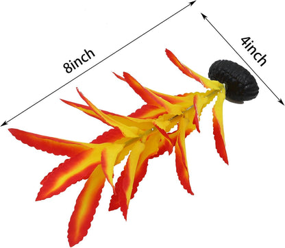 Silk Aquarium Plants for Betta Fish Tank, 2 Pcs 7.8 Inch Small Silk Aquarium Plant Aquatic Water