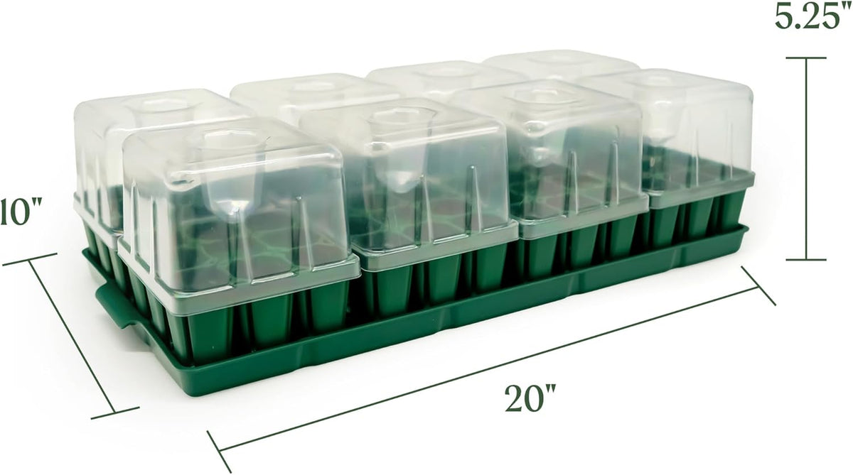 Vego garden Seedling Suite Products, 8 Pack Standard Seedling Trays with Seedling Tray Lids and 10"
