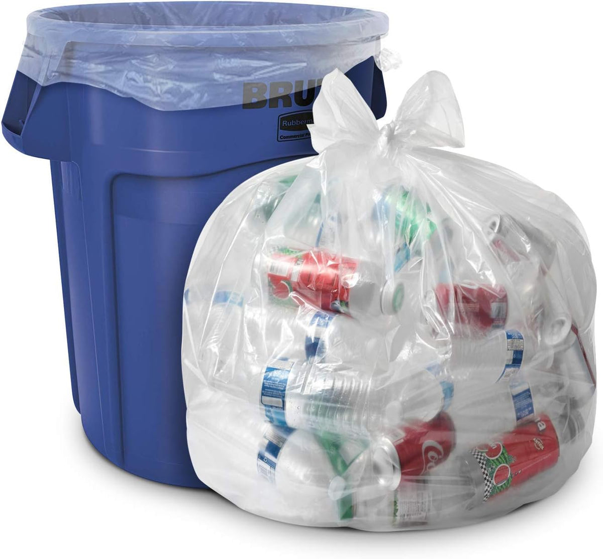 Aluf Plastics 45 Gallon 2.0 MIL Clear Garbage Bags - 40" x 46" - Pack of 50 - For Contractor