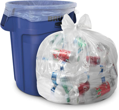 Aluf Plastics 45 Gallon 2.0 MIL Clear Garbage Bags - 40" x 46" - Pack of 50 - For Contractor