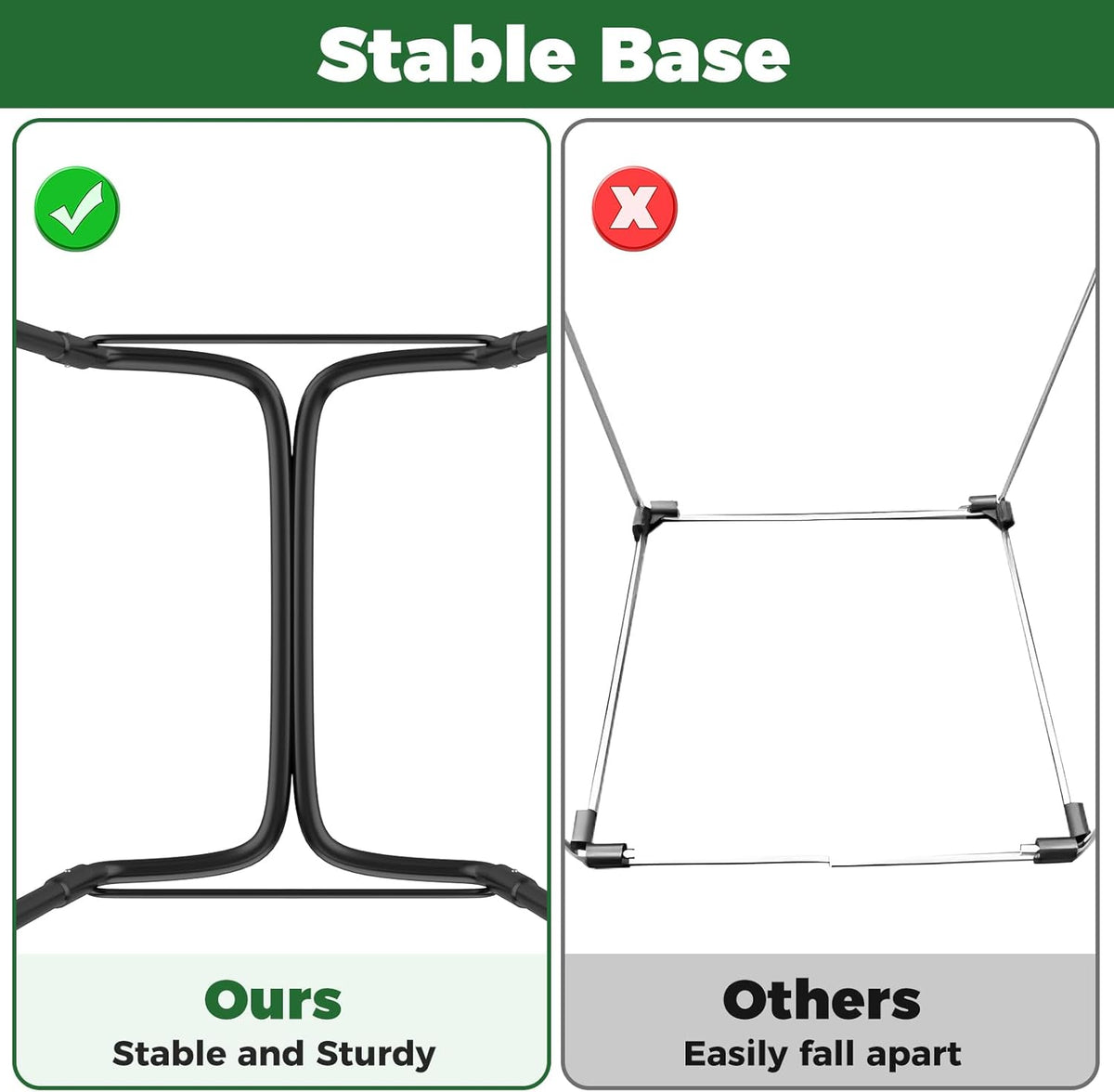 2PCS Outdoor Trash Bag Holder Metal Garden Trash Bag Holder for Yard Waste Stand Holds 30-45