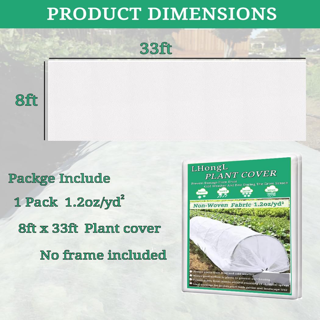 LHongL Plant Covers Freeze Protection with Ultra Fine Mesh Reusable Floating Row Cover for Plants