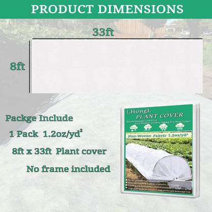 LHongL Plant Covers Freeze Protection with Ultra Fine Mesh Reusable Floating Row Cover for Plants