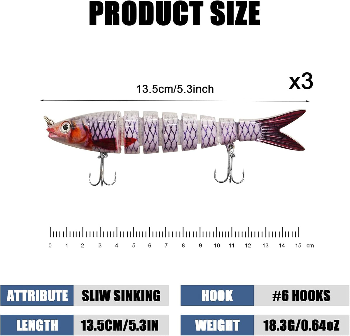 Fishing Lures for Bass Trout Topwater Multi Jointed Swimbaits Slow Sinking Bionic Swimming Lures