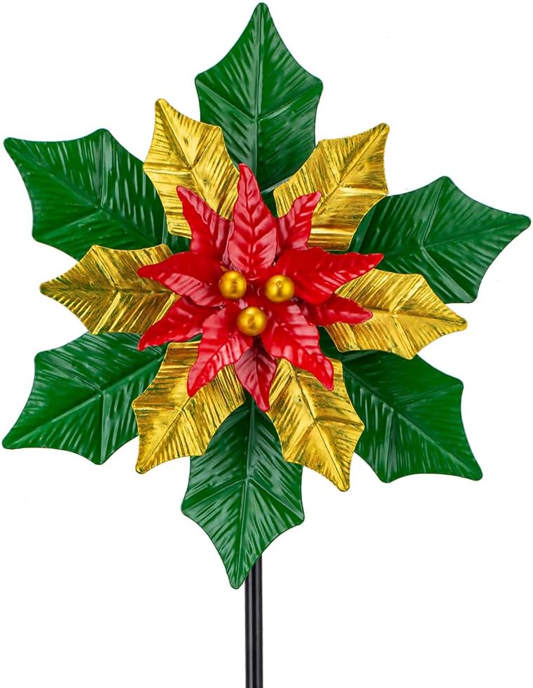 Viveta Christmas Outdoor Wind Spinners, Garden Wind Spinner, Festive Windmill for Yard Garden