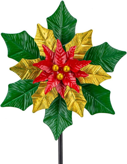 Viveta Christmas Outdoor Wind Spinners, Garden Wind Spinner, Festive Windmill for Yard Garden