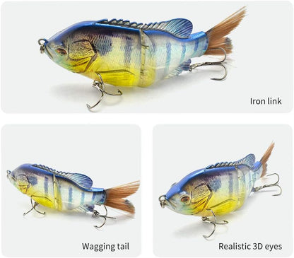 5.9in Multi Jointed Swimbait Fishing Lures Bait,2 Segment Big Giant Sinking Fishing Bass