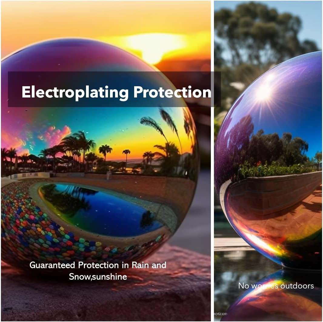 12 Inch Stainless Steel Gazing Globe,v2croft Hollow Ball Mirrored Surface Polished Shiny