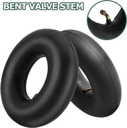 4.10/3.50-4 Inner Tube with Bent Valve Stem (2-Pack) - Heavy Duty Replacement Tire Tubes for