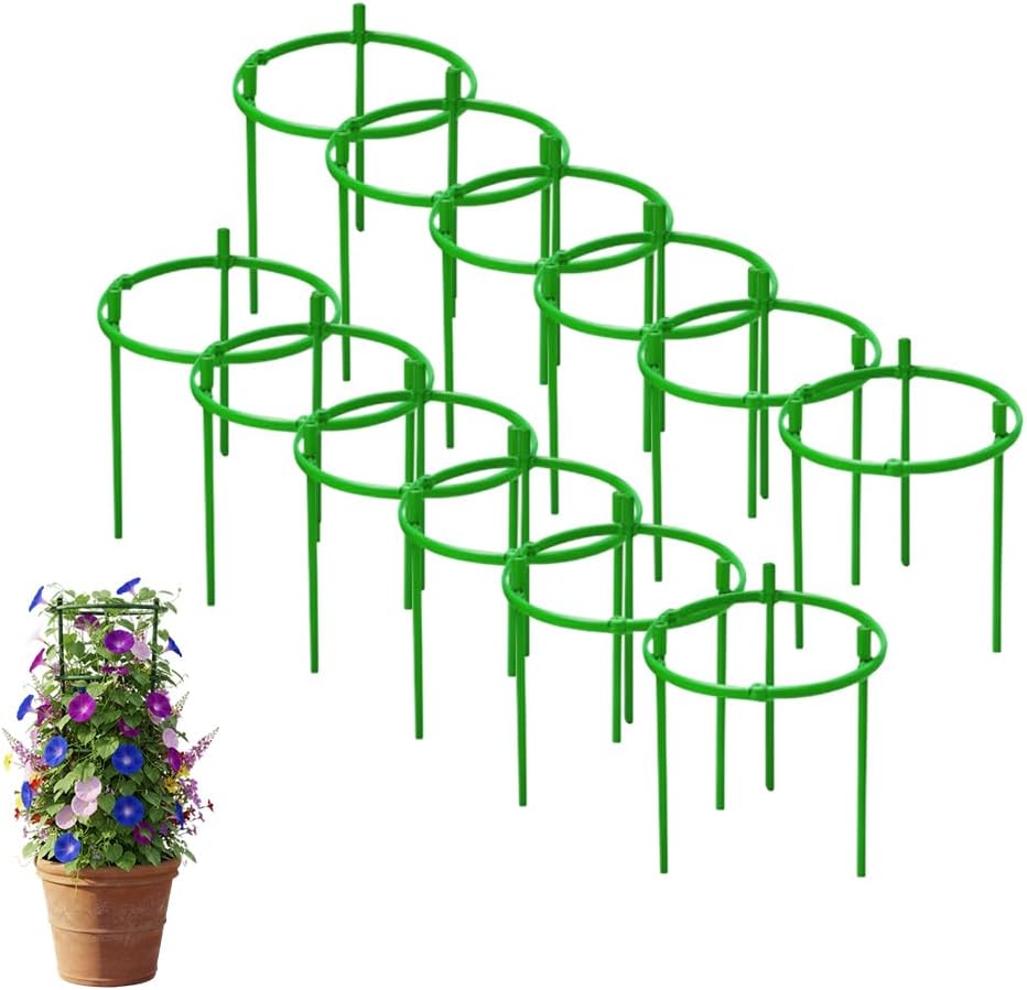 Plant Support Stakes, 2025 Upgraded Tomato Cages for Garden, Garden Flower Stakes, Round Plants