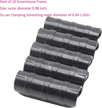 Garden Greenhouse Clips Pack of 10, Black, Outer Diameter 0.94-1.02in, ABS+PC Material