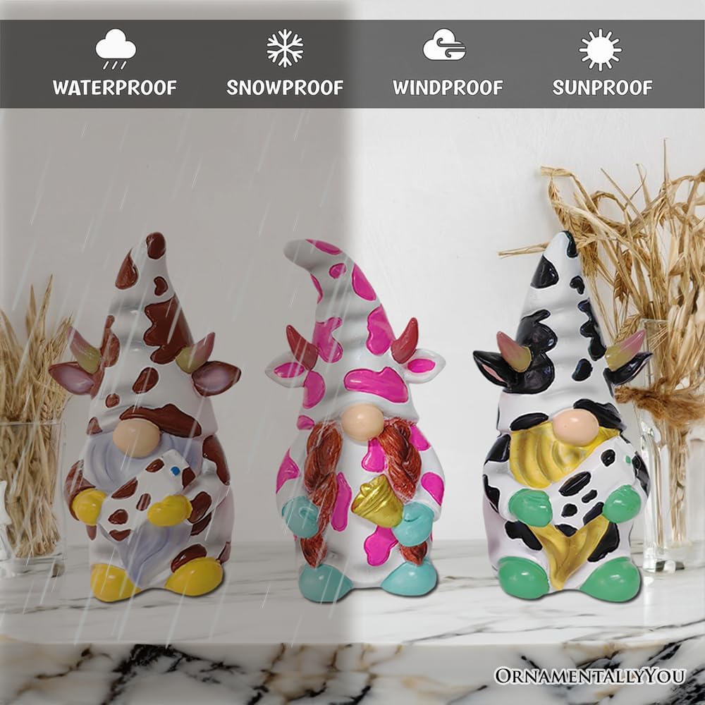 Spring & Summer-Themed Garden Statues – Adorable Outdoor Decor for Lawn, Patio & Porch (Cow Gnome