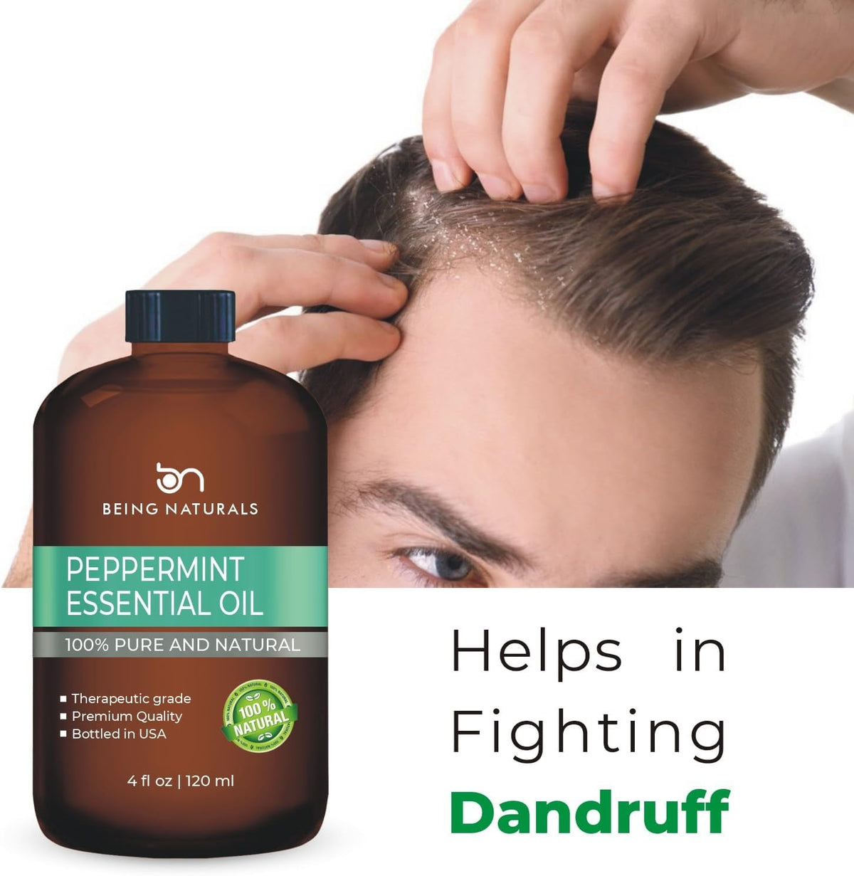 Peppermint Essential Oil - Huge 4 FL OZ - 100% Pure & Natural – Premium Natural Oil with Glass